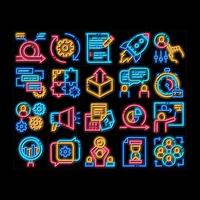 scrum behendig neon gloed icoon illustratie vector