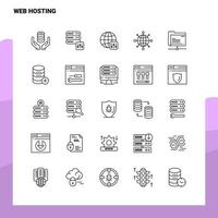 reeks van web hosting lijn icoon reeks 25 pictogrammen vector minimalisme stijl ontwerp zwart pictogrammen reeks lineair pictogram pak