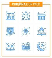 coronavirus voorzorgsmaatregel tips icoon voor gezondheidszorg richtlijnen presentatie 9 blauw icoon pak zo net zo gezondheidszorg virus geval ziekte bescherming virale coronavirus 2019november ziekte vector ontwerp elementen