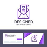 creatief bedrijf kaart en logo sjabloon mail liefde brief voorstel bruiloft kaart vector illustratie