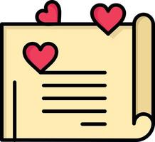liefde brief bruiloft kaart paar voorstel liefde vlak kleur icoon vector icoon banier sjabloon