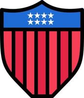 Amerikaans schild veiligheid Verenigde Staten van Amerika bedrijf logo sjabloon vlak kleur vector