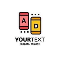 advertentie afzet online tablet bedrijf logo sjabloon vlak kleur vector