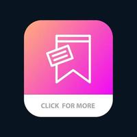 Mark label teken tekst mobiel app knop android en iOS lijn versie vector