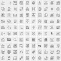 reeks van 100 creatief bedrijf lijn pictogrammen vector