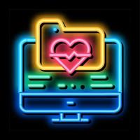 elektronisch Gezondheid kaart neon gloed icoon illustratie vector