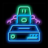 automatisering machine aan het leren neon gloed icoon illustratie vector