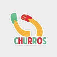 churros sticker afdrukbare artwork ontwerp Aan wit achtergrond vector