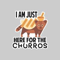 churros sticker afdrukbare artwork ontwerp Aan wit achtergrond vector
