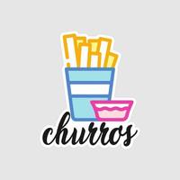 churros sticker afdrukbare artwork ontwerp Aan wit achtergrond vector