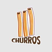 churros sticker afdrukbare artwork ontwerp Aan wit achtergrond vector