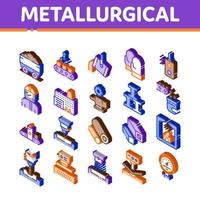 metallurgisch isometrische elementen pictogrammen reeks vector