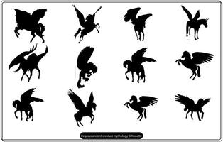 Pegasus oude schepsel mythologie silhouet vrij vector