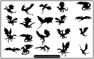 draak oude schepsel mythologie silhouet vrij vector