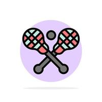 kruisen lacrosse stok stokjes abstract cirkel achtergrond vlak kleur icoon vector