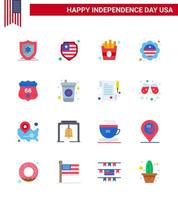 gelukkig onafhankelijkheid dag 16 flats icoon pak voor web en afdrukken papier drinken Internationale vlag drank Verenigde Staten van Amerika bewerkbare Verenigde Staten van Amerika dag vector ontwerp elementen