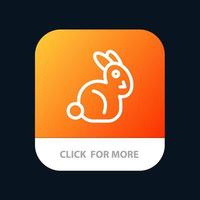 konijn Pasen konijn mobiel app knop android en iOS lijn versie vector