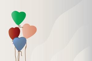 mooi hoor helling achtergrond behang met kleurrijk liefde of hart vormig ballonnen vector