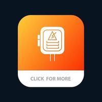 Spanning energie macht transformator mobiel app knop android en iOS glyph versie vector