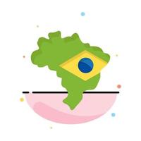 kaart vlag Brazilië abstract vlak kleur icoon sjabloon vector