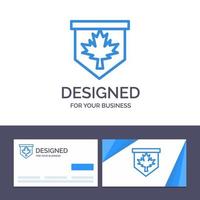 creatief bedrijf kaart en logo sjabloon label blad Canada teken vector illustratie
