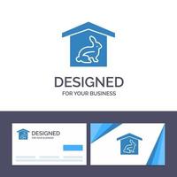 creatief bedrijf kaart en logo sjabloon huis konijn Pasen natuur vector illustratie