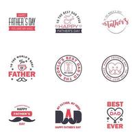 gelukkig vaders dag 9 zwart en roze typografie reeks vector emblemen belettering voor groet kaarten banners t-shirt ontwerp u zijn de het beste vader bewerkbare vector ontwerp elementen