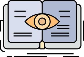 kennis boek oog visie groei vlak kleur icoon vector