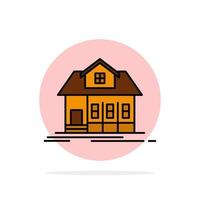 huis huis gebouw echt landgoed abstract cirkel achtergrond vlak kleur icoon vector