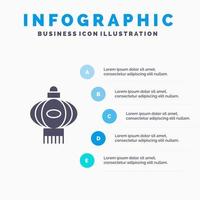 lantaarn licht China Chinese infographics presentatie sjabloon 5 stappen presentatie vector