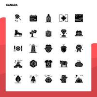 25 Canada icoon reeks solide glyph icoon vector illustratie sjabloon voor web en mobiel ideeën voor bedrijf bedrijf