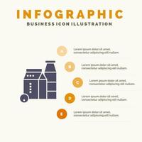 melk doos fles boodschappen doen infographics presentatie sjabloon 5 stappen presentatie vector