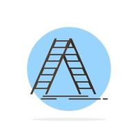 ladder gebouw bouw reparatie abstract cirkel achtergrond vlak kleur icoon vector