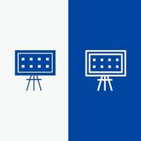 alfabet bord onderwijs presentatie lijn en glyph solide icoon blauw banier lijn en glyph solide icoon blauw banier vector
