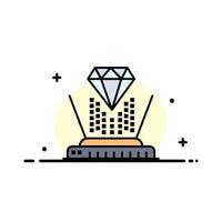 hologram projectie technologie diamant bedrijf logo sjabloon vlak kleur vector