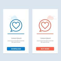 babbelen liefde hart blauw en rood downloaden en kopen nu web widget kaart sjabloon vector