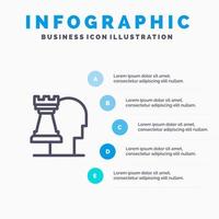 bedrijf beslissingen modern strategisch lijn icoon met 5 stappen presentatie infographics achtergrond vector