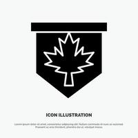 label blad Canada teken solide glyph icoon vector