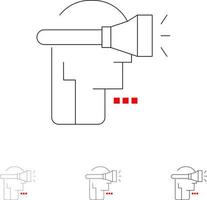 hoofd menselijk technologie virtueel realiteit stoutmoedig en dun zwart lijn icoon reeks vector