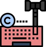 auteursrechten digitaal internet wet advocaat vlak kleur icoon vector icoon banier sjabloon