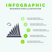 gebouw bouw landgoed mijlpaal martelaren solide icoon infographics 5 stappen presentatie achtergrond vector