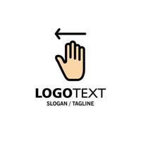 hand- pijl gebaren links bedrijf logo sjabloon vlak kleur vector