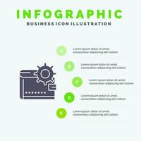 portemonnee contant geld financiën geld persoonlijk handtas maken solide icoon infographics 5 stappen presentatie achtergrond vector