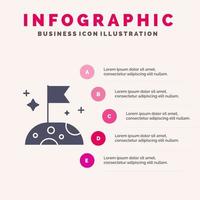 maan langzaam ruimte solide icoon infographics 5 stappen presentatie achtergrond vector