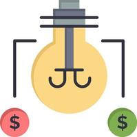 lamp idee oplossing dollar vlak kleur icoon vector icoon banier sjabloon