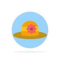 strand hoed pet abstract cirkel achtergrond vlak kleur icoon vector