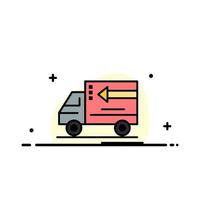 vrachtauto levering goederen voertuig bedrijf vlak lijn gevulde icoon vector banier sjabloon