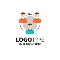 team bedrijf communicatie hiërarchie mensen sociaal structuur bedrijf logo sjabloon vlak kleur vector