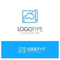 Australië Australisch land plaats kaart reizen blauw schets logo plaats voor slogan vector
