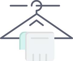 hanger handdoek onderhoud hotel vlak kleur icoon vector icoon banier sjabloon